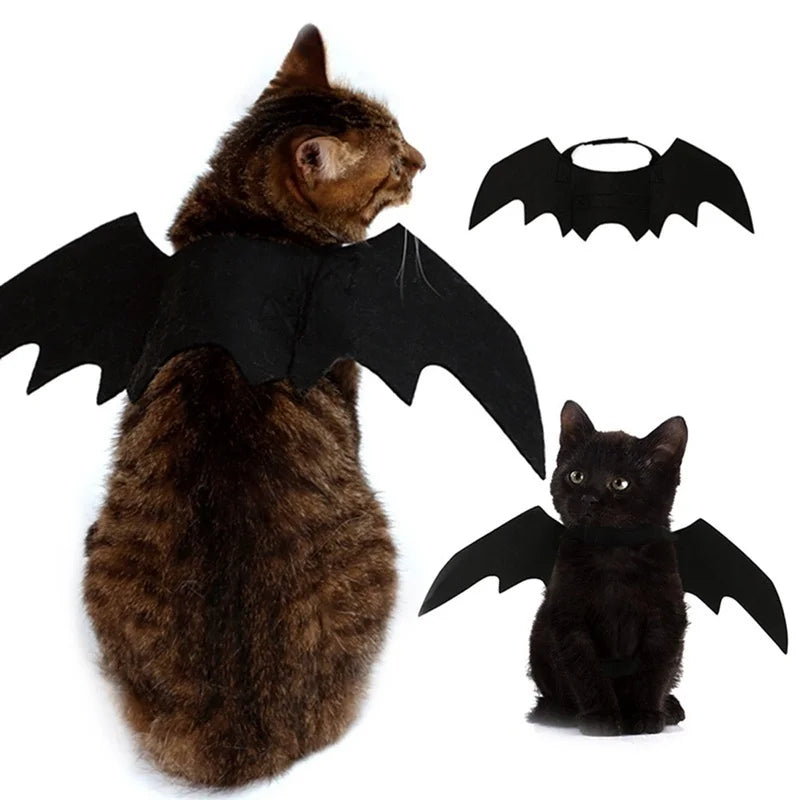 2026 Halloween Cute Pet Clothes Black Bat Wings Harness Costume Halloween Cosplay Cat Dog Halloween Party For Pet Supplies