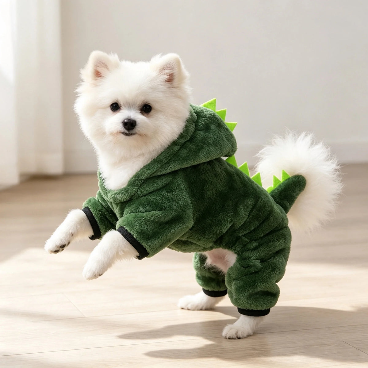 Pet Cat Dog Halloween Dog Clothes for Small Dogs Funny Dinosaur Cosplay Costume Winter Warm Cat Coat Fleece Hoodies Sweater