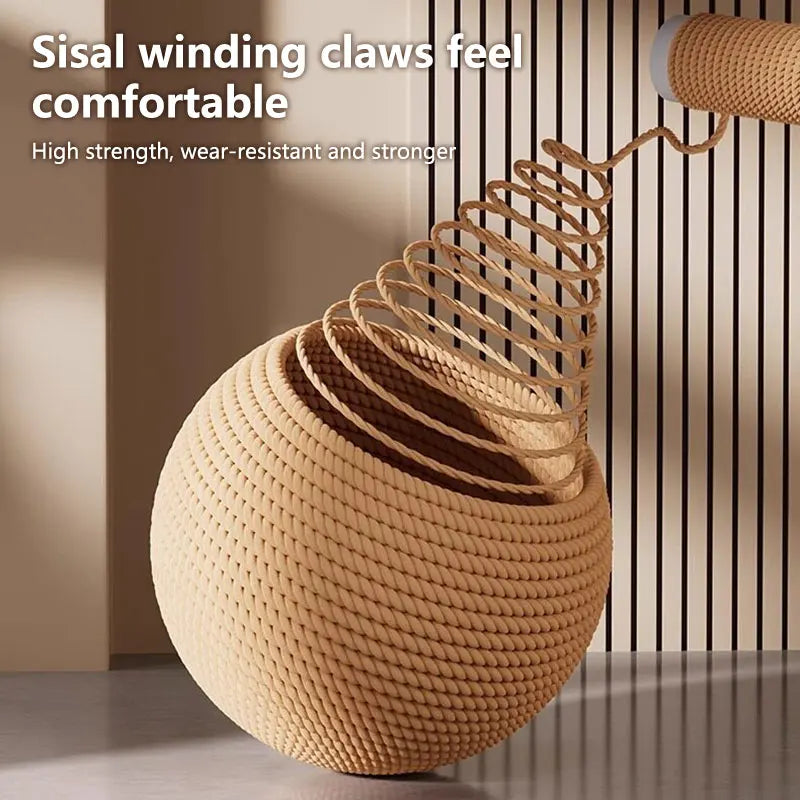 Interactive Sisal Cat Scratching Ball Toy For Kitten Teeth Cleaning Anti Bite Pet Supplies Sounding Toy 10CM  Super Big Cat Ball