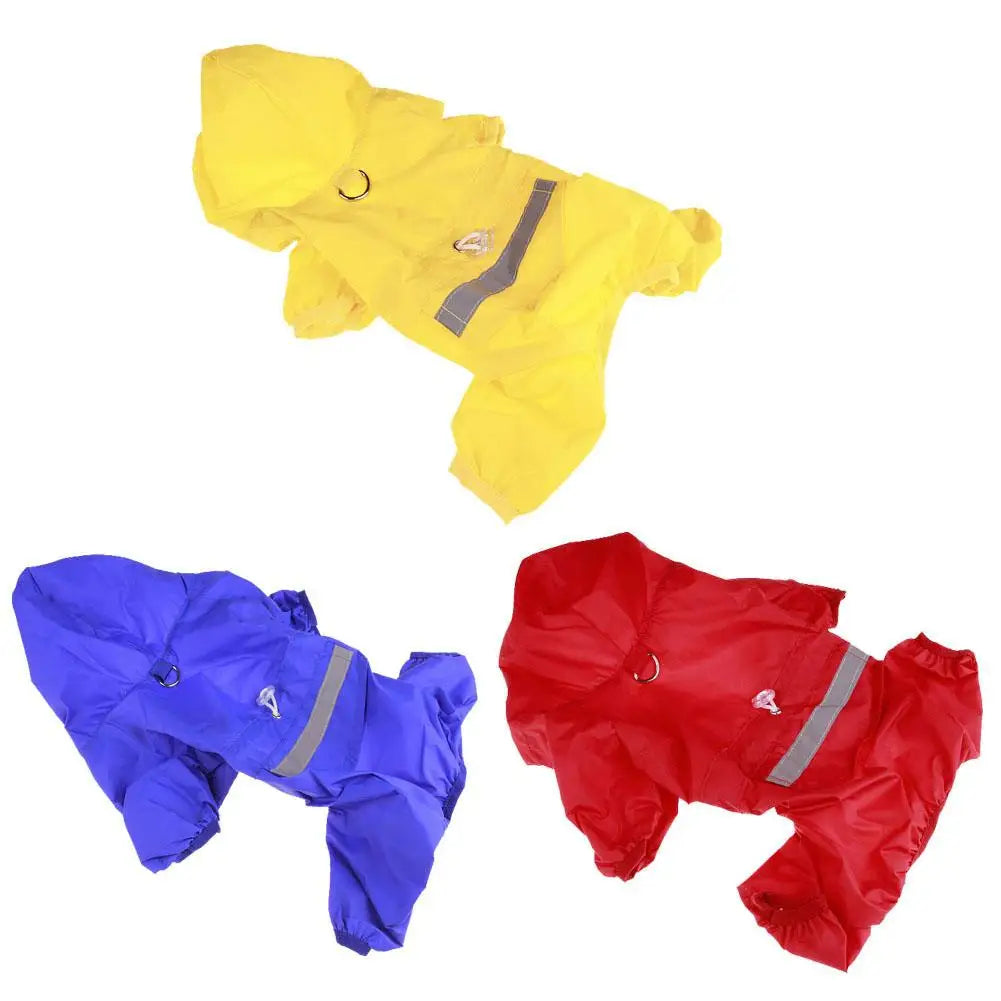 Casual Pet Dog Rain Coat Puppy Clothes Cat Raincoat Waterproof Jacket Outdoor Rainwear Hood Apparel Jumpsuit Pet Supplies Chien
