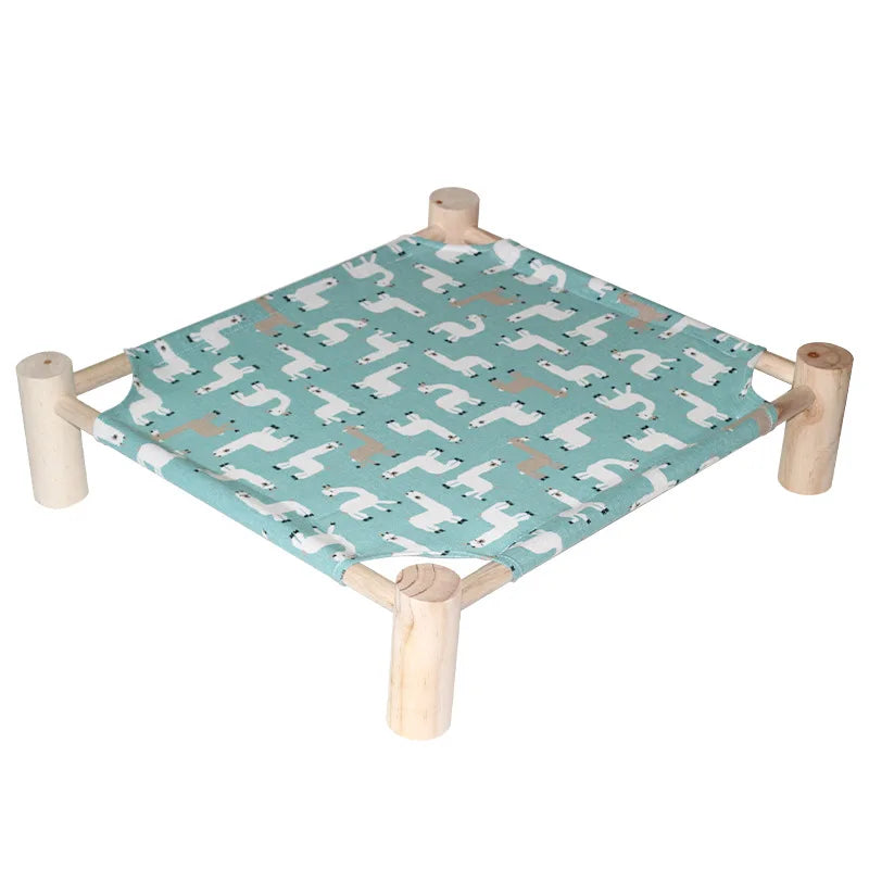 Cat Bed House Outdoor Universal Pet Bed Removable Breathable Pet Hammocks Bed for Cat Small Dog Durable Wood Frame Canvas Beds
