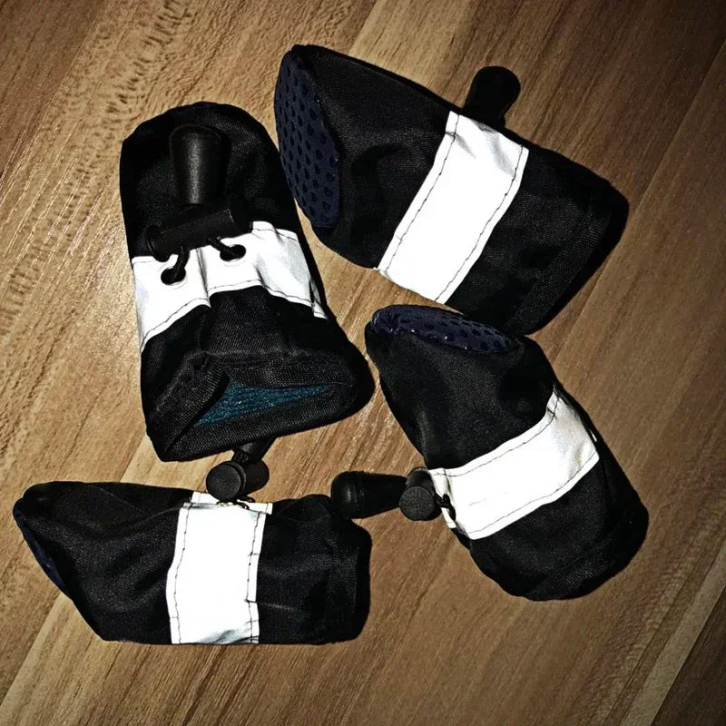4 Pcs Waterproof Dog Shoes For Small Dogs Chihuahua Adjustable Reflective Rain Boots Puppy Pet Cat Socks Booties Pet Products