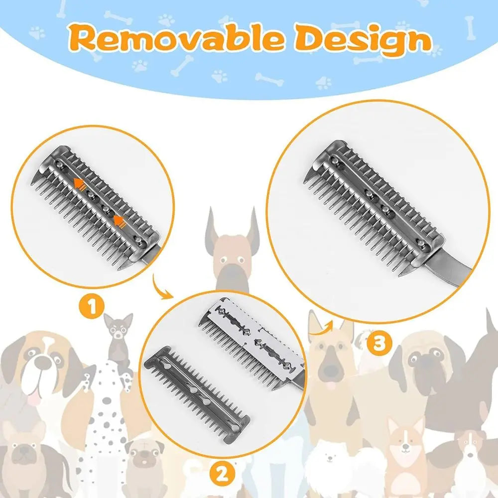 Accessories Cleaning Brush Dogs Razor Comb Safe Durable Pet Razor Comb Universal Pet Hair Cutter