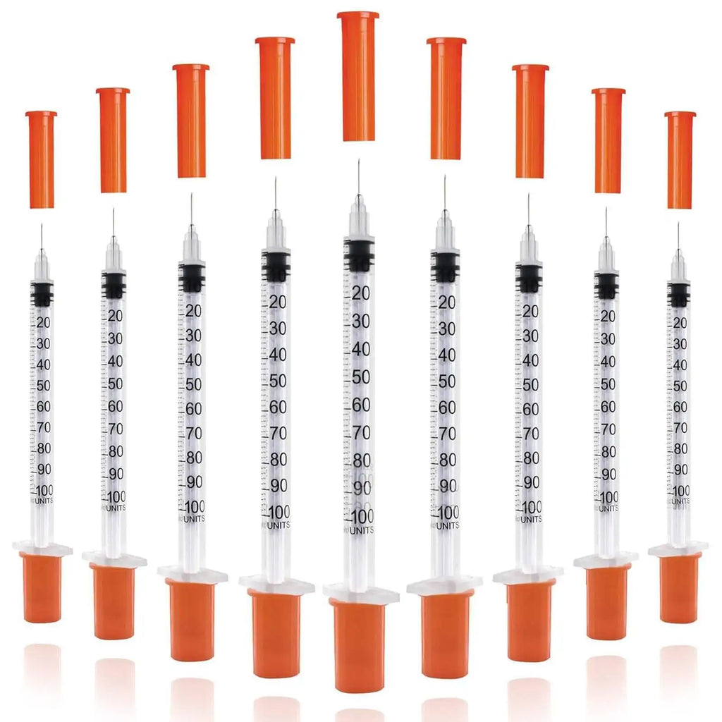 Disposable Syringe Syringes with Needles 0.5/1ml 100Pcs Individually Wrapped Clear Accurate Scale for Laboratory Pet Supplies
