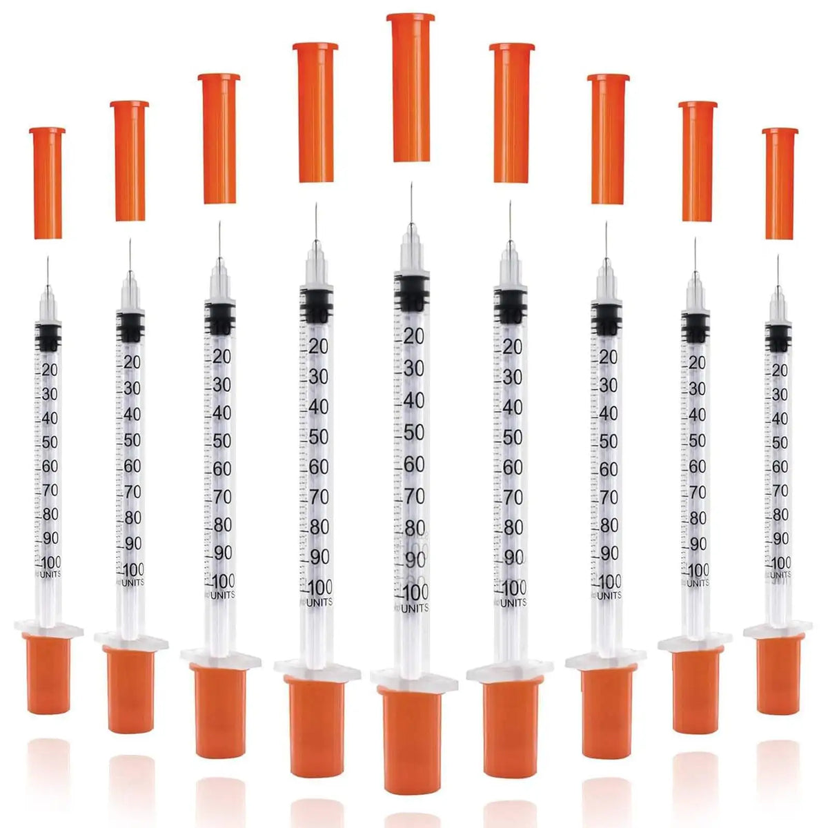 Disposable Syringe Syringes with Needles 0.5/1ml 100Pcs Individually Wrapped Clear Accurate Scale for Laboratory Pet Supplies