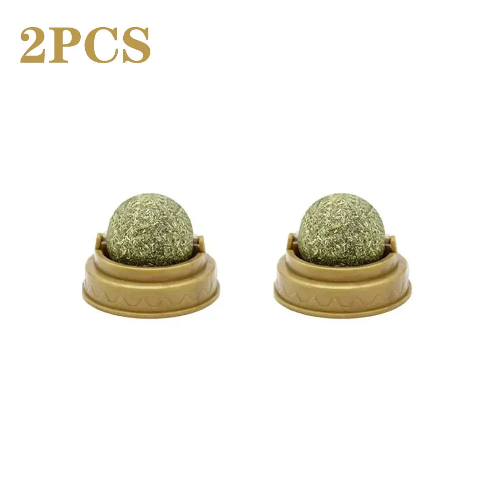 2-6PCS Cat Mint Toy Rotating Cat Mint Ball Baby Cat Snacks Cat Grass Plant Hair Transformation Cat Pet Products Catni