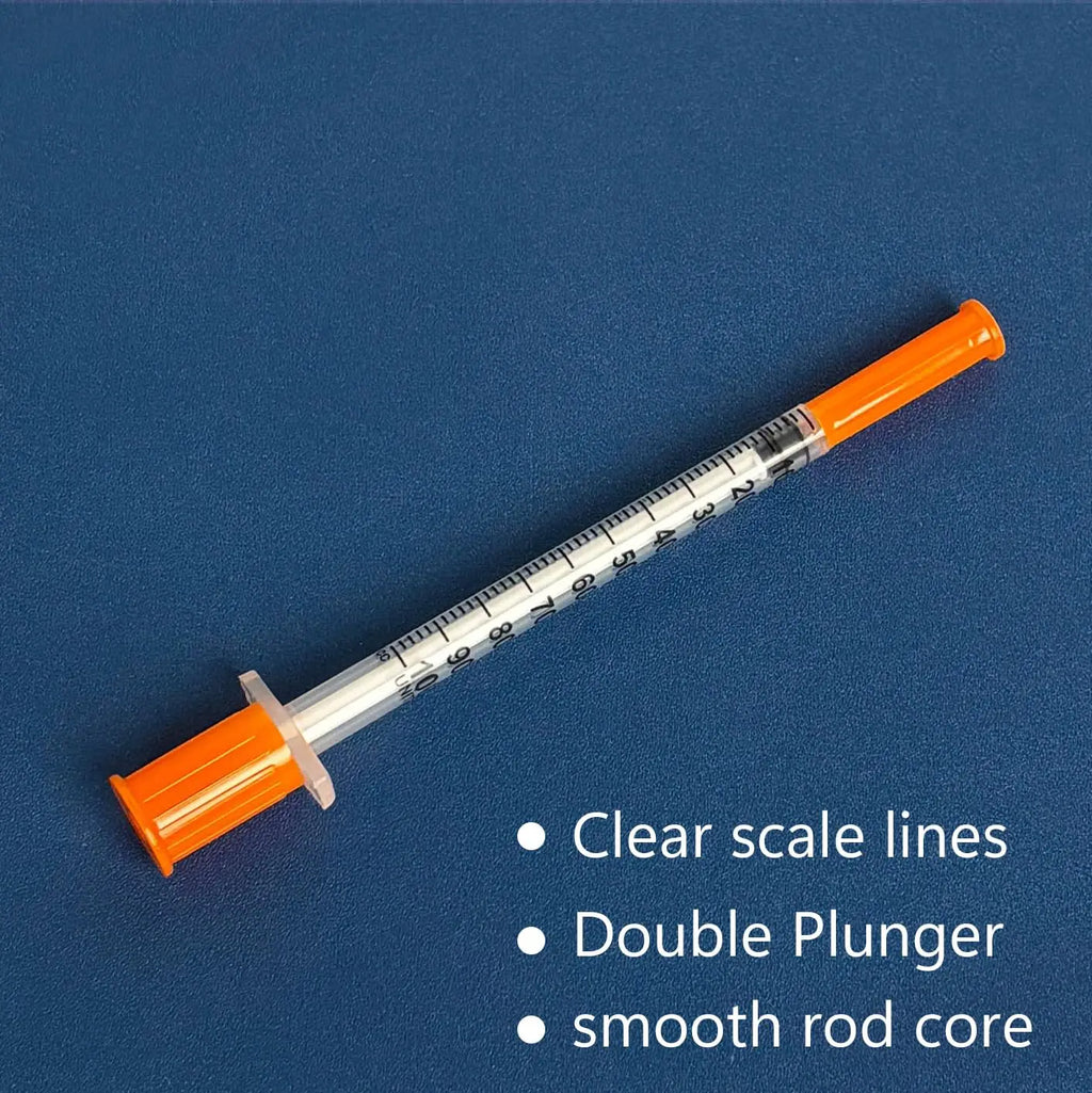 Disposable Syringe Syringes with Needles 0.5/1ml 100Pcs Individually Wrapped Clear Accurate Scale for Laboratory Pet Supplies