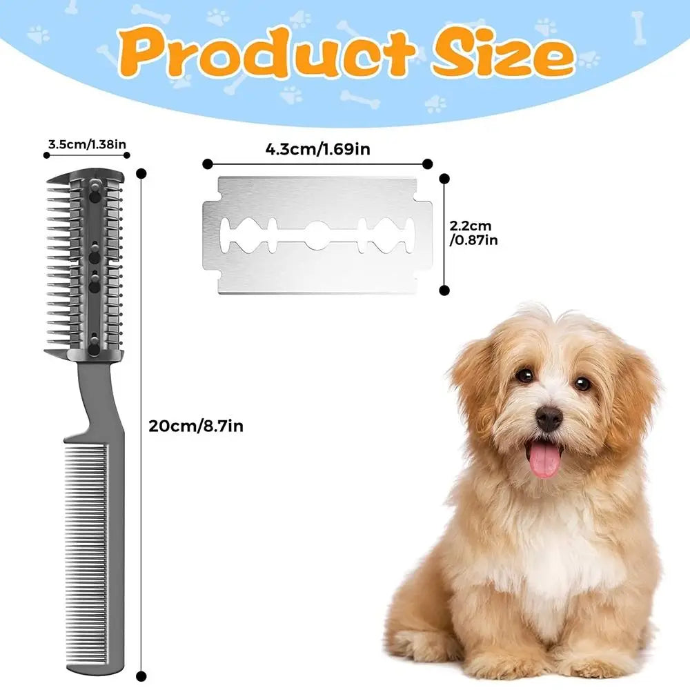 Accessories Cleaning Brush Dogs Razor Comb Safe Durable Pet Razor Comb Universal Pet Hair Cutter
