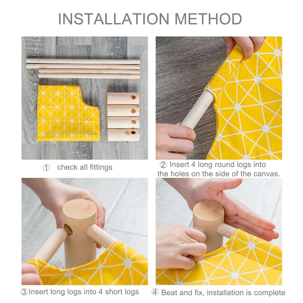 Cat Bed House Outdoor Universal Pet Bed Removable Breathable Pet Hammocks Bed for Cat Small Dog Durable Wood Frame Canvas Beds