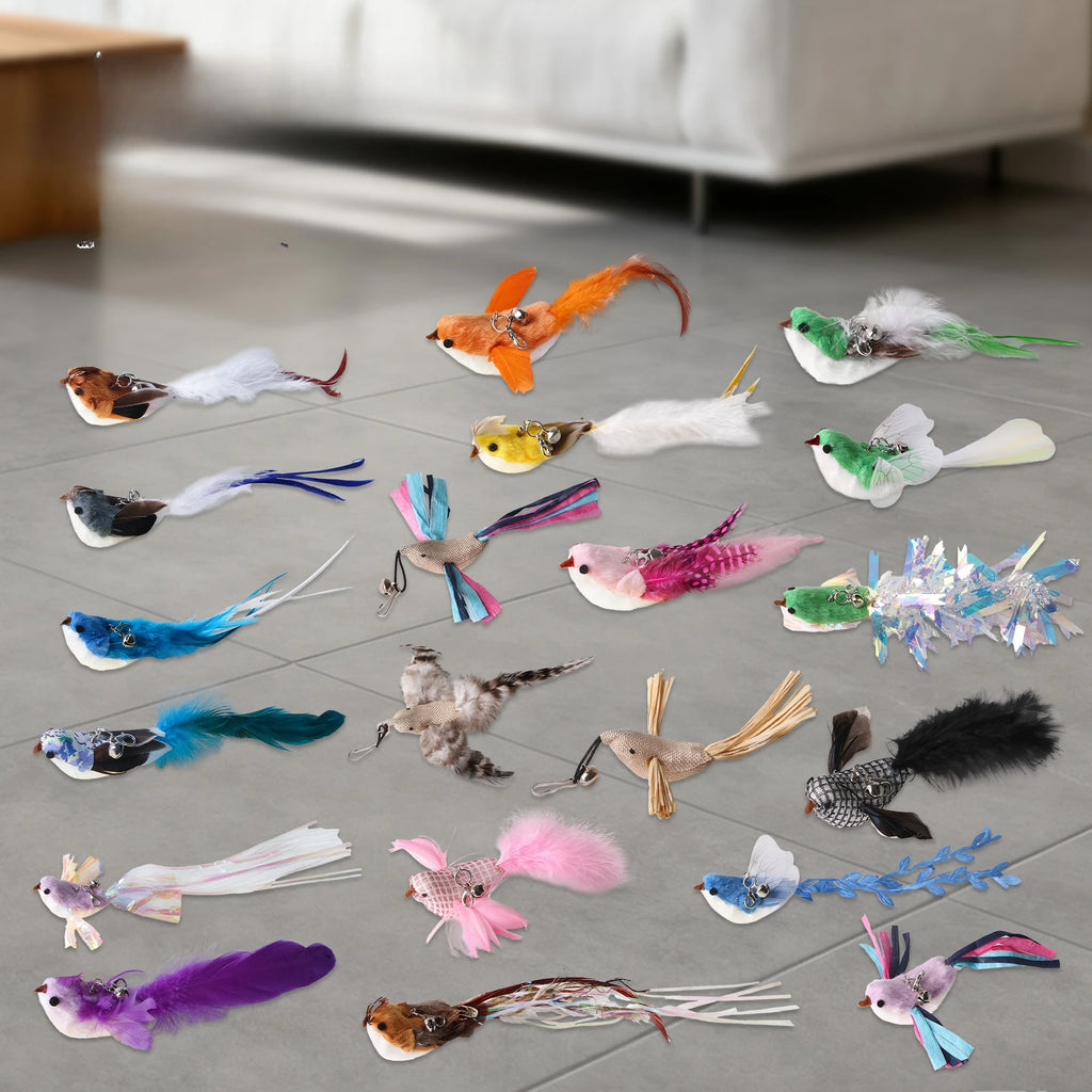 New Handfree Bird Cat Wand with Bell Cat Toys Interactive Powerful Suction Cup for Cats Kitten Hunting Exercise Pet Products