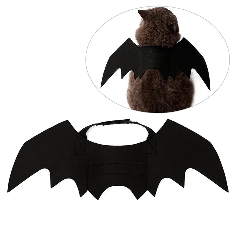 2026 Halloween Cute Pet Clothes Black Bat Wings Harness Costume Halloween Cosplay Cat Dog Halloween Party For Pet Supplies