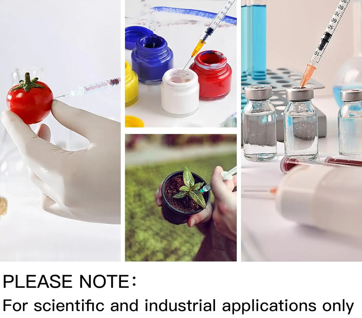 Disposable Syringe Syringes with Needles 0.5/1ml 100Pcs Individually Wrapped Clear Accurate Scale for Laboratory Pet Supplies