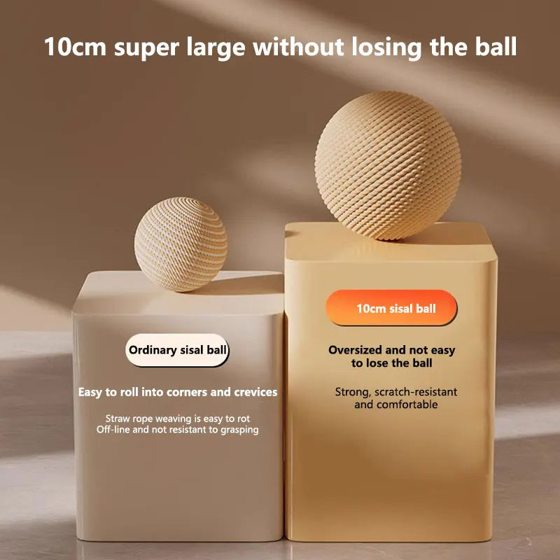 Interactive Sisal Cat Scratching Ball Toy For Kitten Teeth Cleaning Anti Bite Pet Supplies Sounding Toy 10CM  Super Big Cat Ball