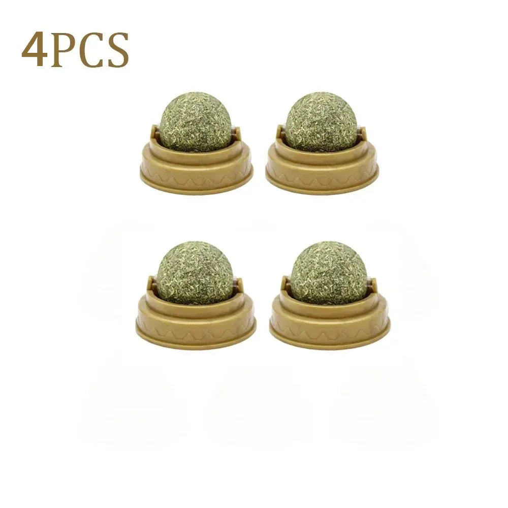 2-6PCS Cat Mint Toy Rotating Cat Mint Ball Baby Cat Snacks Cat Grass Plant Hair Transformation Cat Pet Products Catni