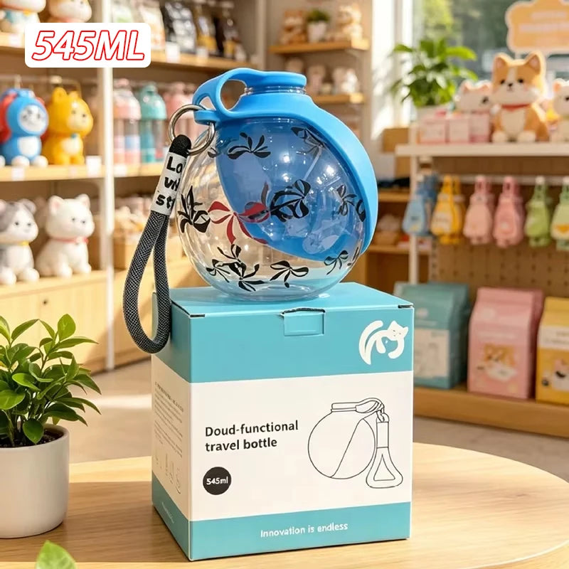 285/545ML Leak-Proof Feeder Dogs Bottle For Outdoor Small Dog Portable Dog Drinker 2-in-1 Silicon Lightweight Pet Supplies