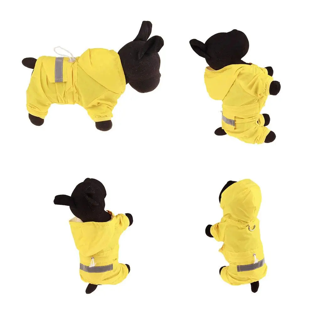 Casual Pet Dog Rain Coat Puppy Clothes Cat Raincoat Waterproof Jacket Outdoor Rainwear Hood Apparel Jumpsuit Pet Supplies Chien