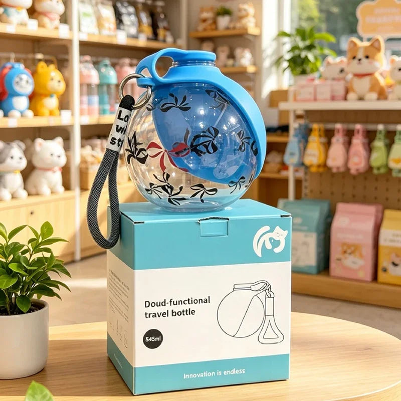 285/545ML Leak-Proof Feeder Dogs Bottle For Outdoor Small Dog Portable Dog Drinker 2-in-1 Silicon Lightweight Pet Supplies