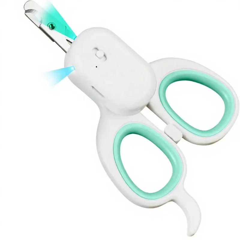 nail supplies Pet Nail Clipper LED UV Light Ultra Bright Sharp Angled Blade Bloodline Protection for Cats Rabbits Small Animals