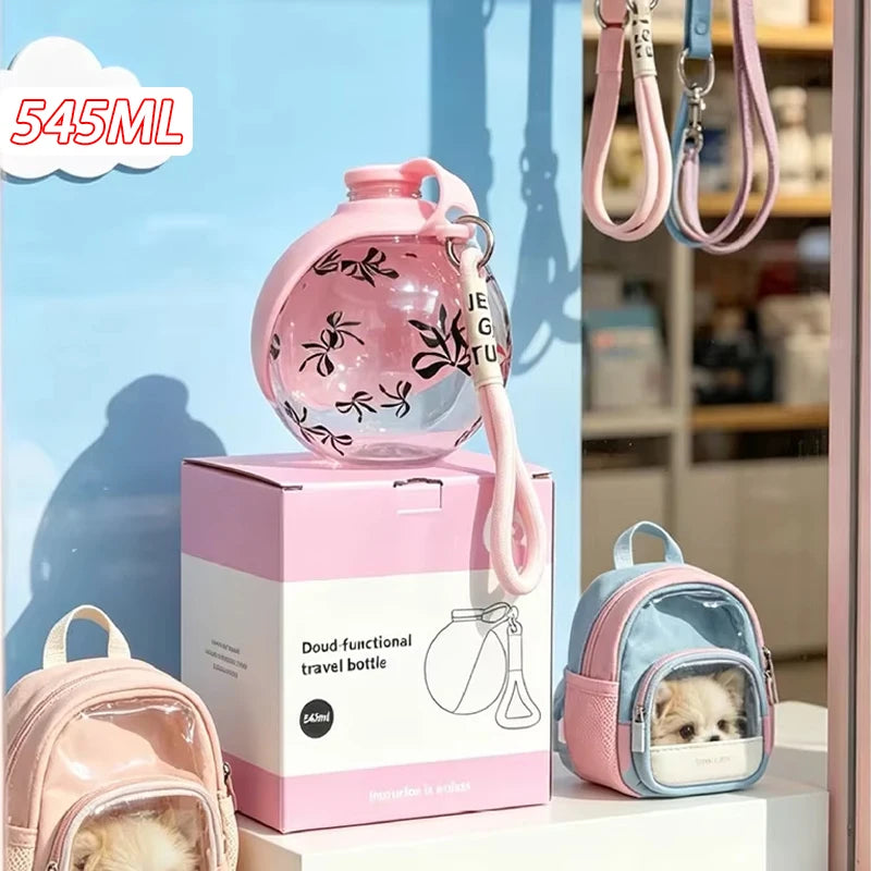 285/545ML Leak-Proof Feeder Dogs Bottle For Outdoor Small Dog Portable Dog Drinker 2-in-1 Silicon Lightweight Pet Supplies