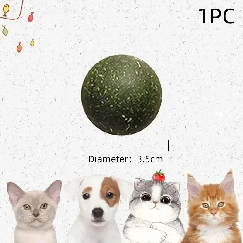 2-6PCS Cat Mint Toy Rotating Cat Mint Ball Baby Cat Snacks Cat Grass Plant Hair Transformation Cat Pet Products Catni