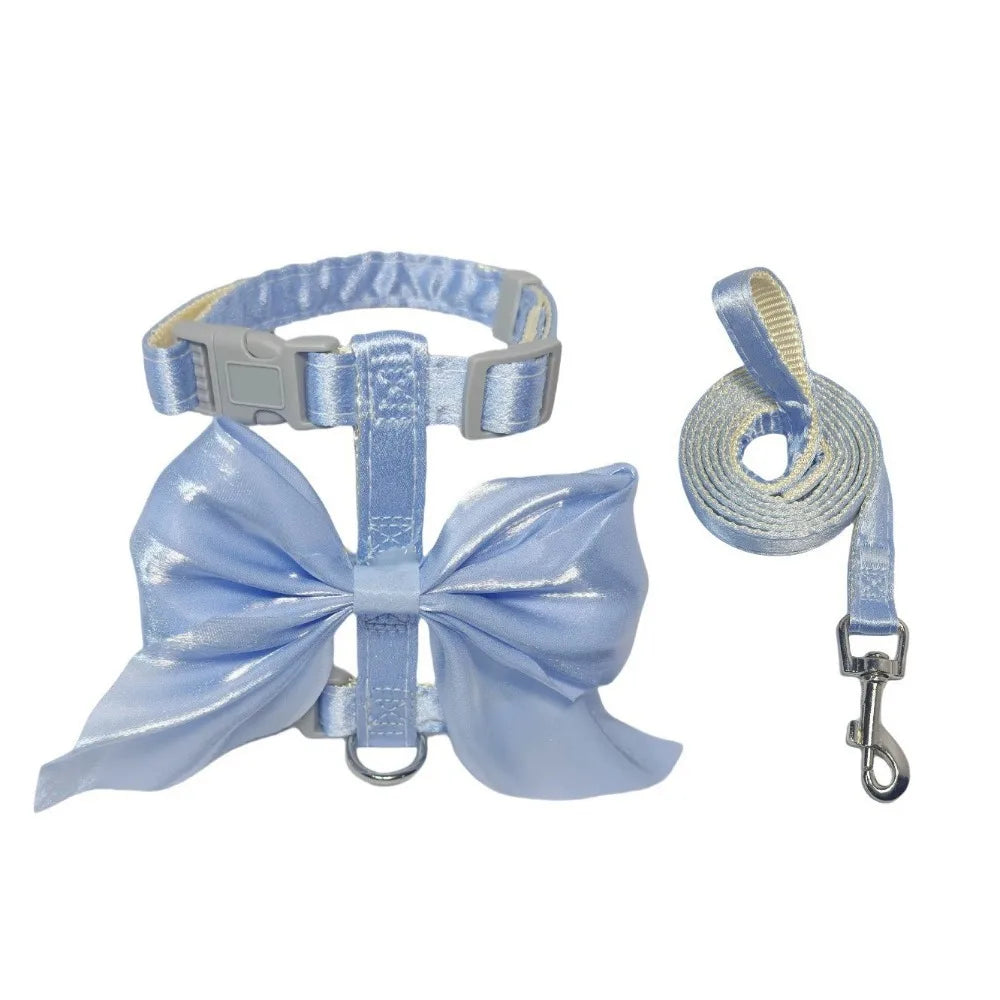 Pet Accessories Adjustable Pet Harness Escape-Proof Breathable Cat Leash Cute Bow Comfort Dog Chest Strap for Dogs Puppy Rabbit