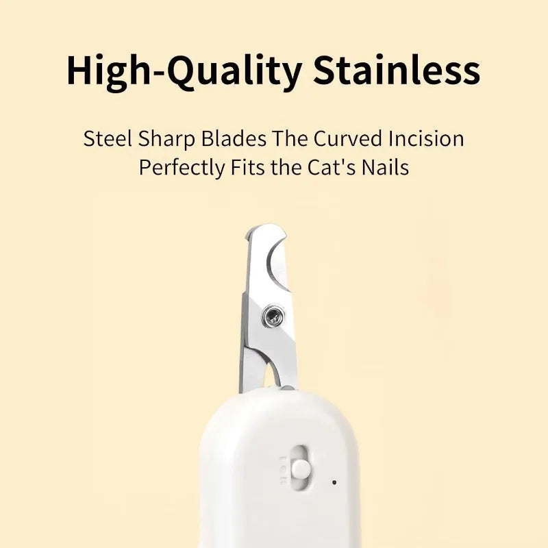 nail supplies Pet Nail Clipper LED UV Light Ultra Bright Sharp Angled Blade Bloodline Protection for Cats Rabbits Small Animals