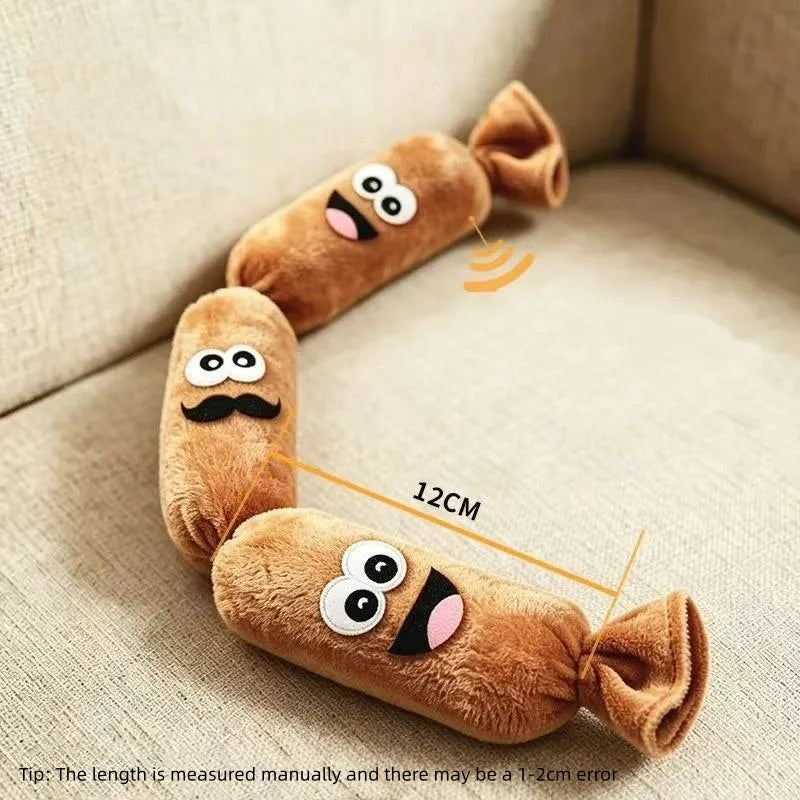 Pet Dog Simulated Sausage Plush Squeaky Toy BB Press Sound Bite-Proof Wear-Resistant Chew Toy Dog Self-Play Stress Relief Toy