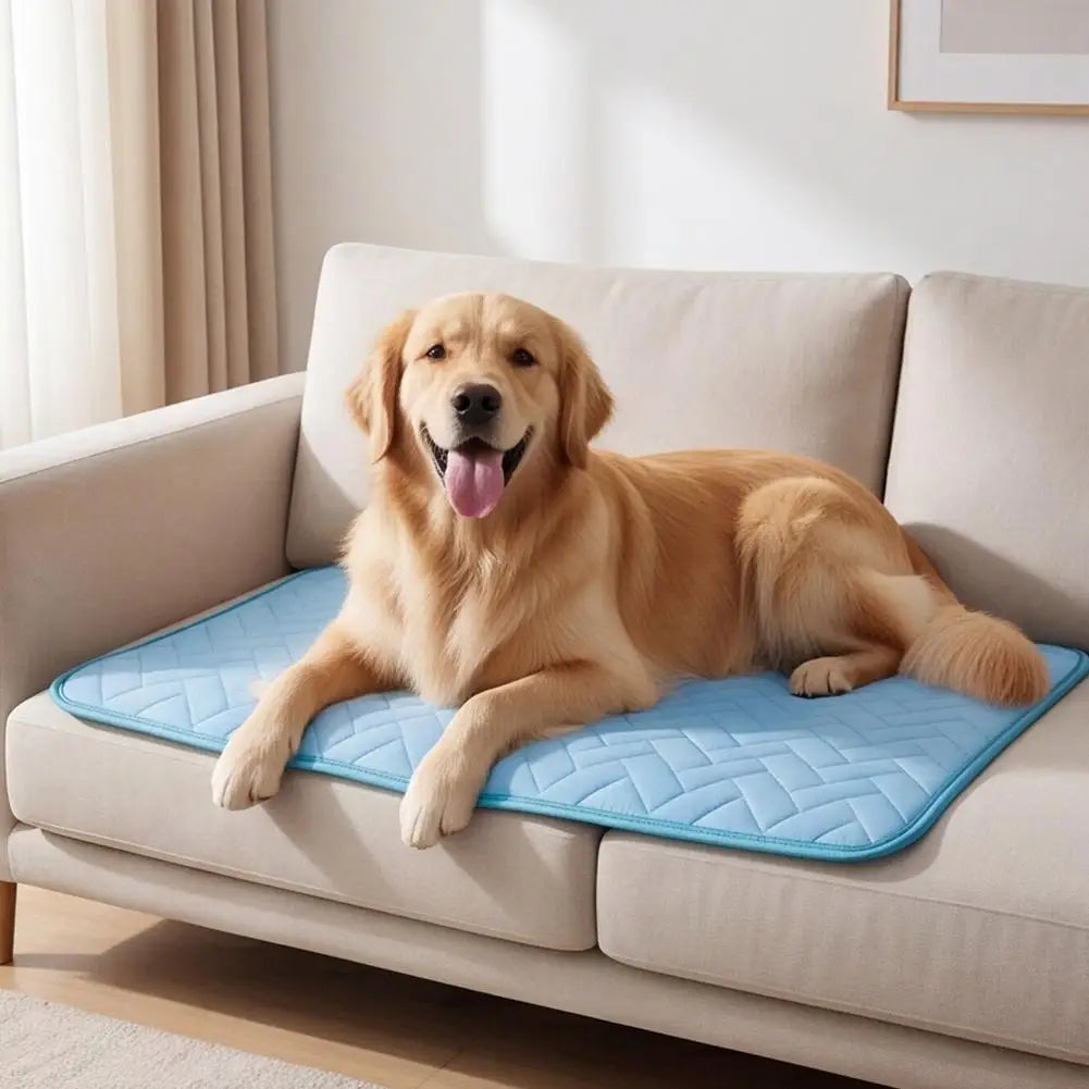 Dog Cooling Mat Pad Summer Breathable Pet Mat Portable Washable Urine Pad Cat And Dog Training Ice Pad