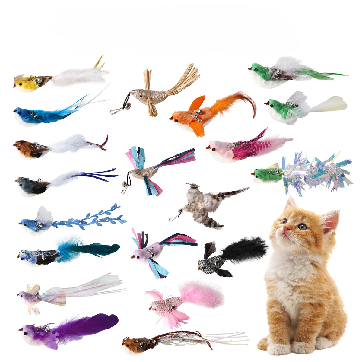 New Handfree Bird Cat Wand with Bell Cat Toys Interactive Powerful Suction Cup for Cats Kitten Hunting Exercise Pet Products