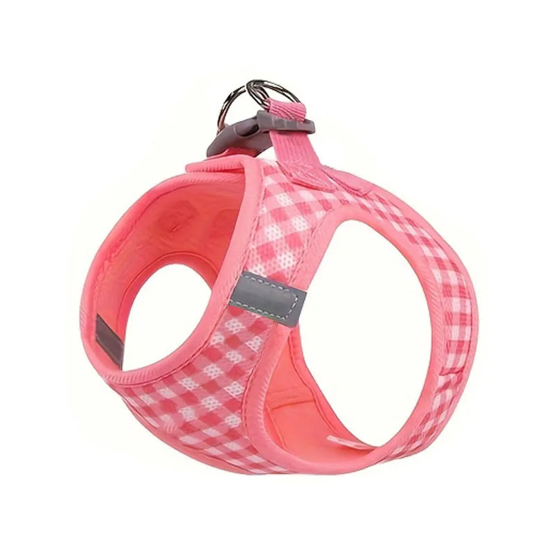 Pet Cat Set, Plaid Pattern Breathable Fabric, Durable Metal Accessories with Reflective Strips, Washable, Polyester Fiber, Suitable for Most Cats, Pet Supplies Cat Accessories, Collar, Leash