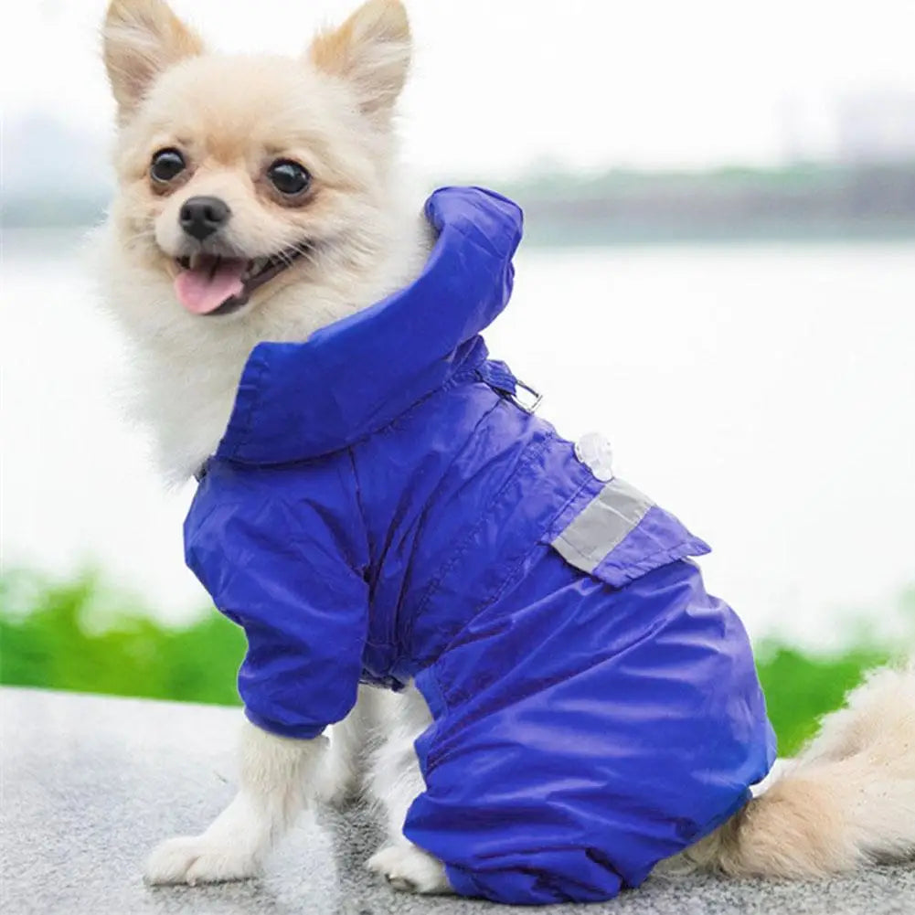 Casual Pet Dog Rain Coat Puppy Clothes Cat Raincoat Waterproof Jacket Outdoor Rainwear Hood Apparel Jumpsuit Pet Supplies Chien