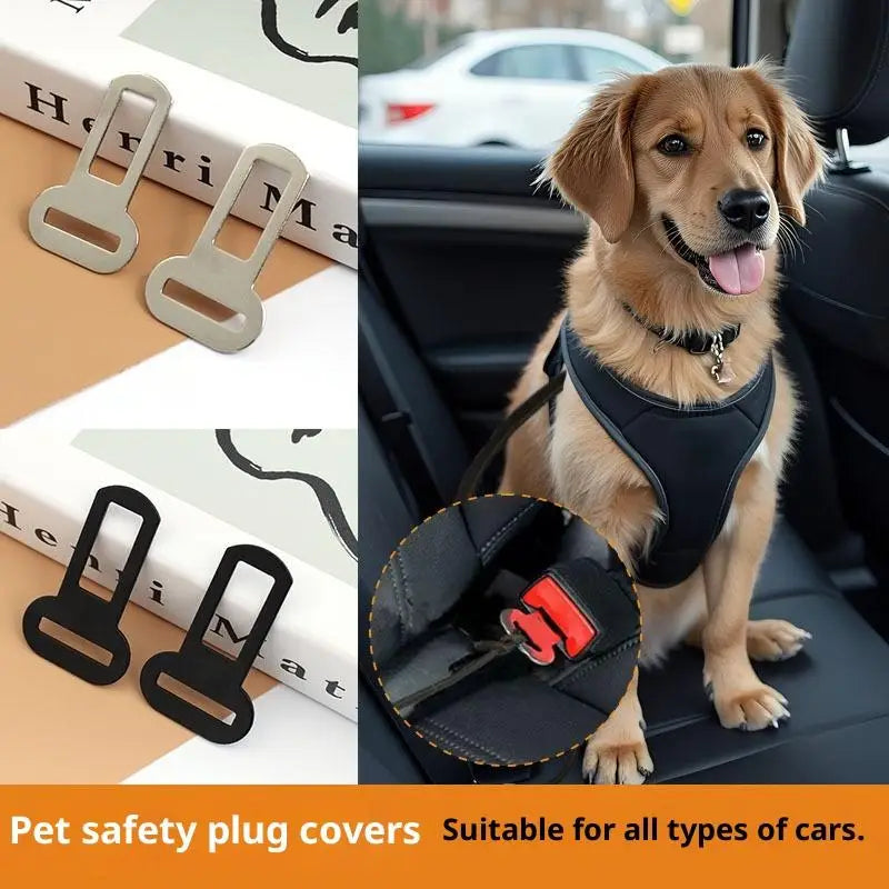 Pet Seat Belt Adapter 5Pcs Heavy Duty Metal Clip For Dog Car Travel Universal Fit Locking Buckle Accessories