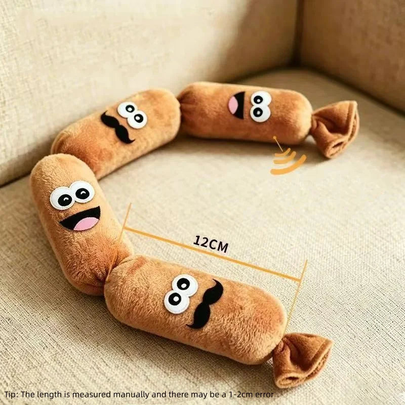 Pet Dog Simulated Sausage Plush Squeaky Toy BB Press Sound Bite-Proof Wear-Resistant Chew Toy Dog Self-Play Stress Relief Toy